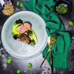 Jahňací steak s hráškovo-mätovým pyré