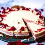 cheesecake mit himbeeren und weisse schokolade