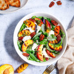 summer salad with grilled peaches and burrata
