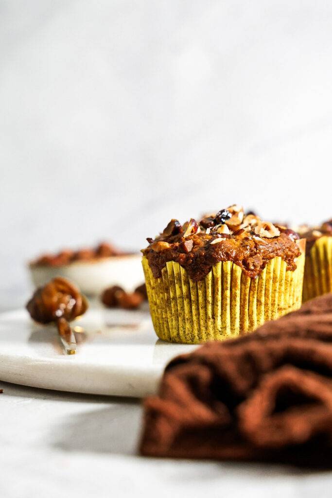 nut muffin with caramel