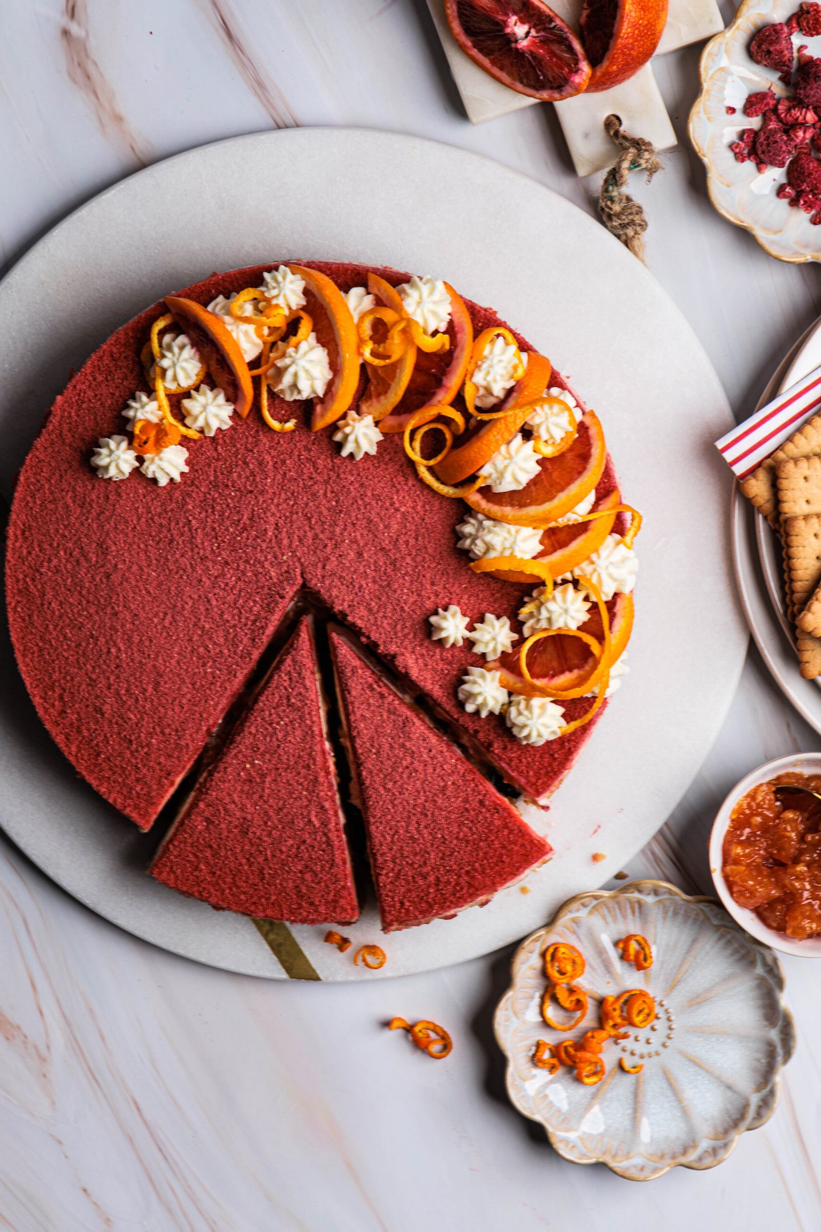 blood orange cheesecake