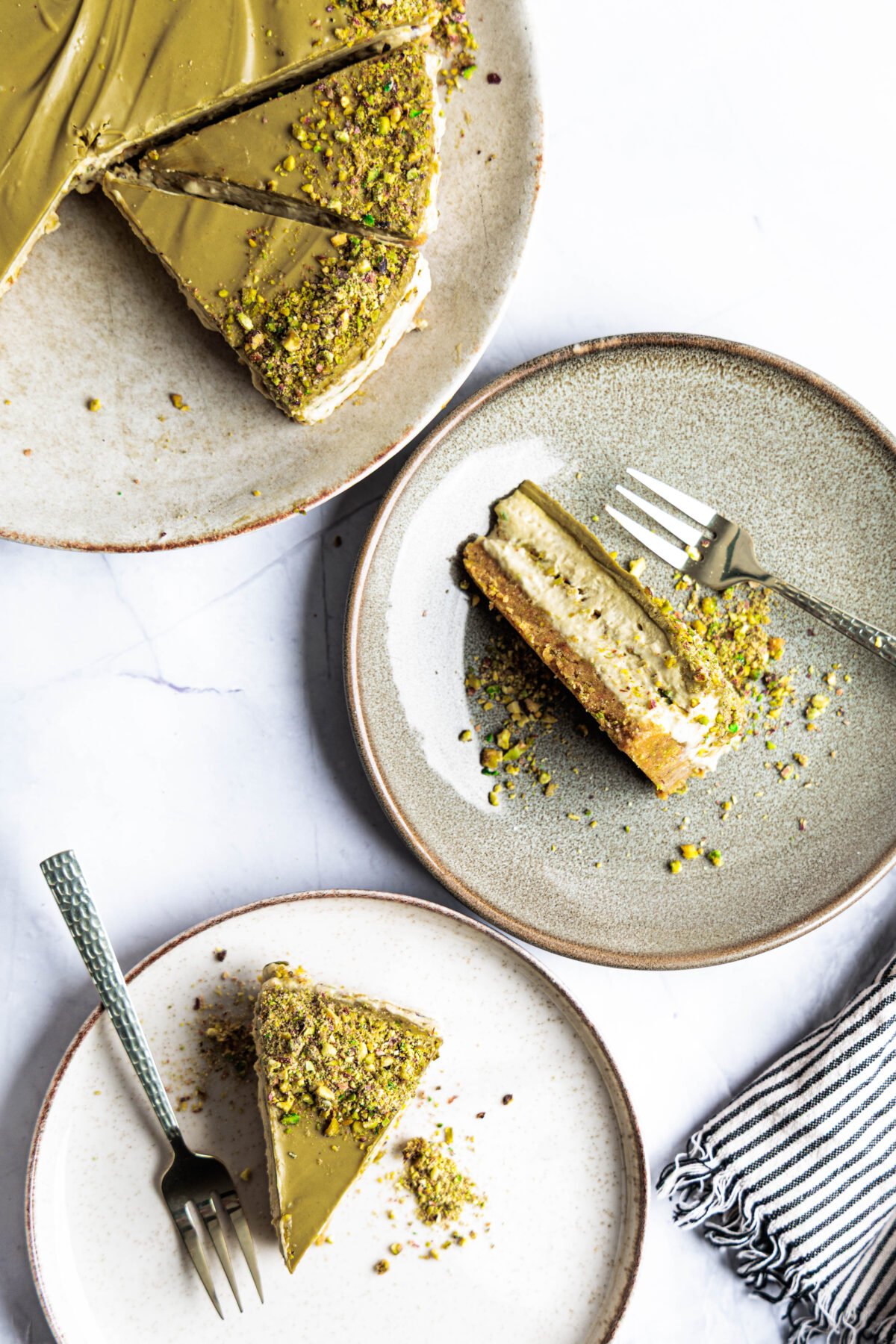pistáciový cheesecake