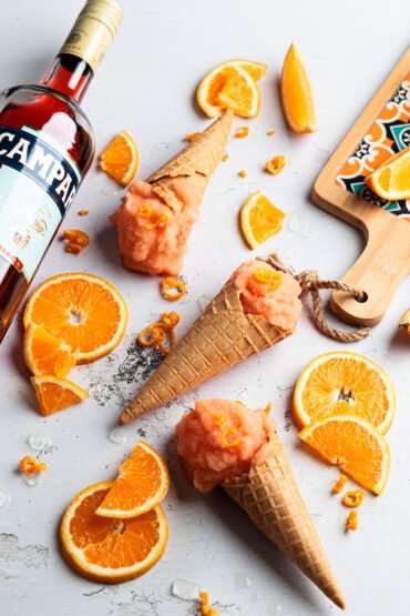 campari orange sorbet s pomarančami