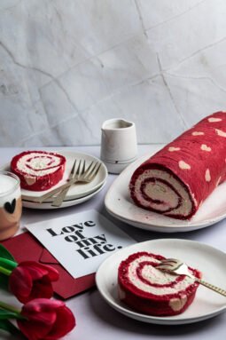 valentines day swiss roll cake