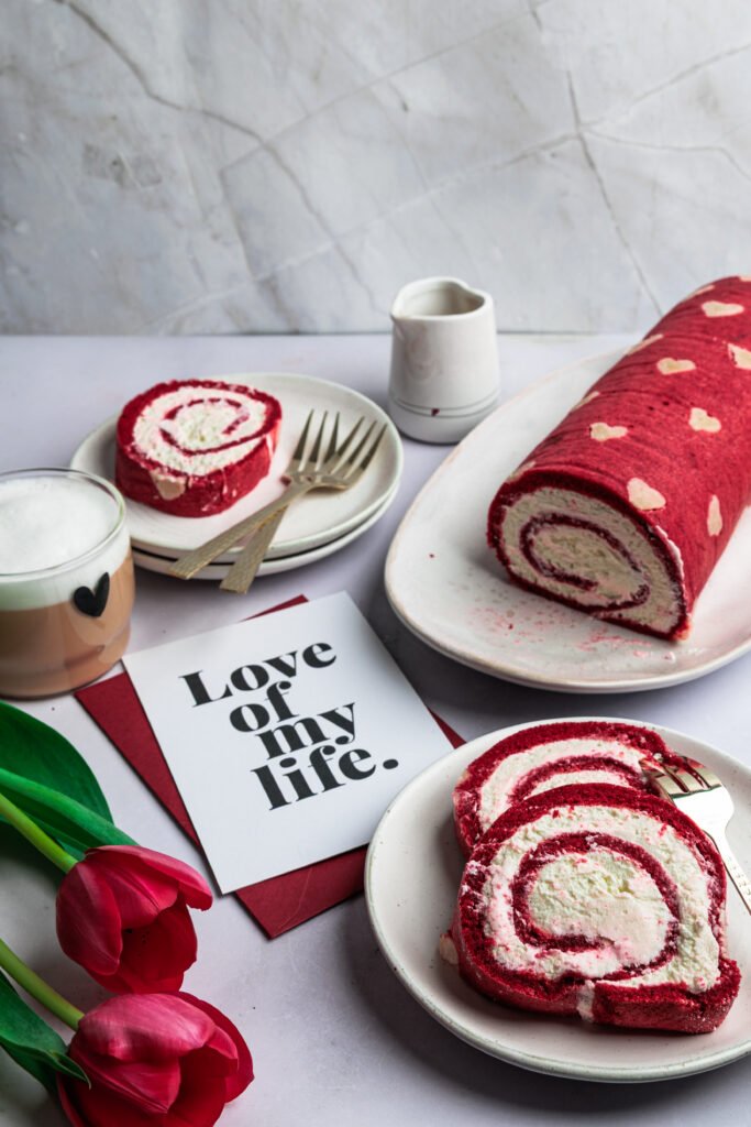 Valentinsrolle mit Herzmuster